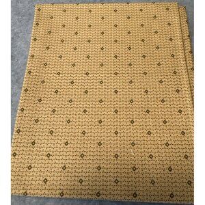 Vintage Beige & Green Geometric Cotton Quilting Fabric - 18" x 21"